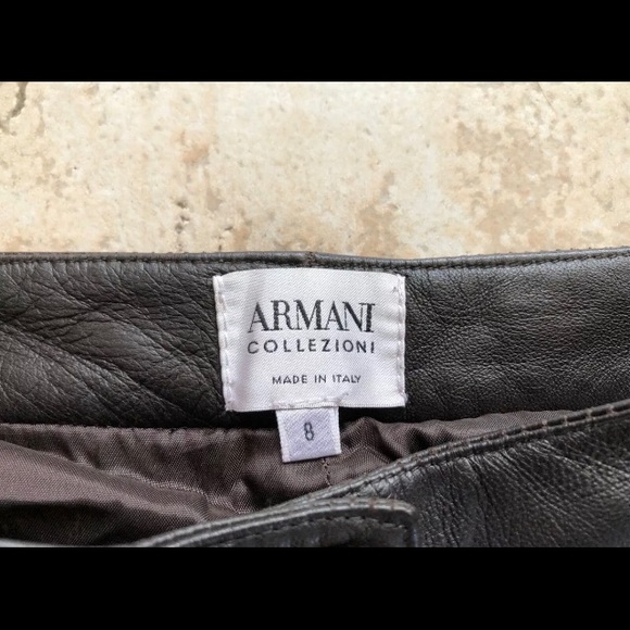 Armani Collezioni Women's Leather Pants, Size 8 - Picture 4 of 5